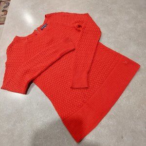 AMERICAN EAGLE OUTFITTERS Red Basket Weave Design L/S Sweater - Size XS/TP